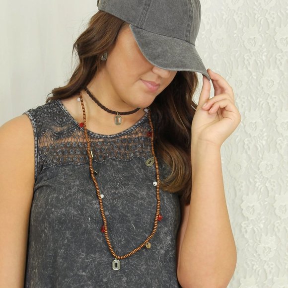 OSU Ohio State University Buckeyes CHOKER / NECKLACE Jewelry Vintage Style NWT - Picture 2 of 3